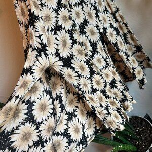 Vintage Betsy Lauren Sunflower Button Front Dress – Size 5/6 – 90s Festival